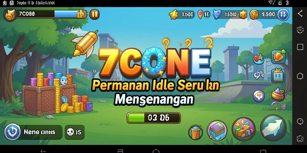 Tampilan gameplay Idle yang menawan dalam 7CONE.