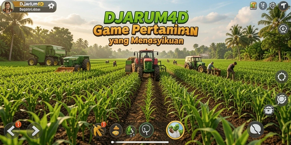 Tampilan gameplay DJARUM4D yang menarik dengan suasana pertanian yang cerah.