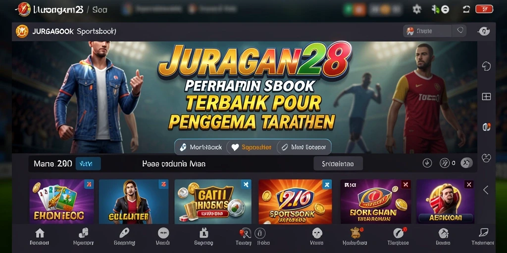 Tampilan utama aplikasi JURAGAN28 dengan berbagai pilihan taruhan.