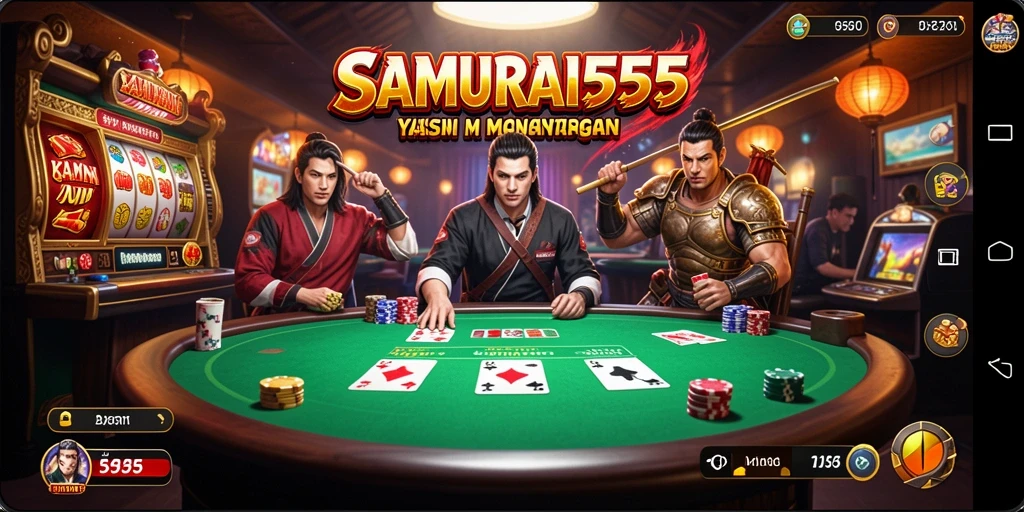 Screenshot gameplay SAMURAI555 menampilkan suasana kasino yang menarik.