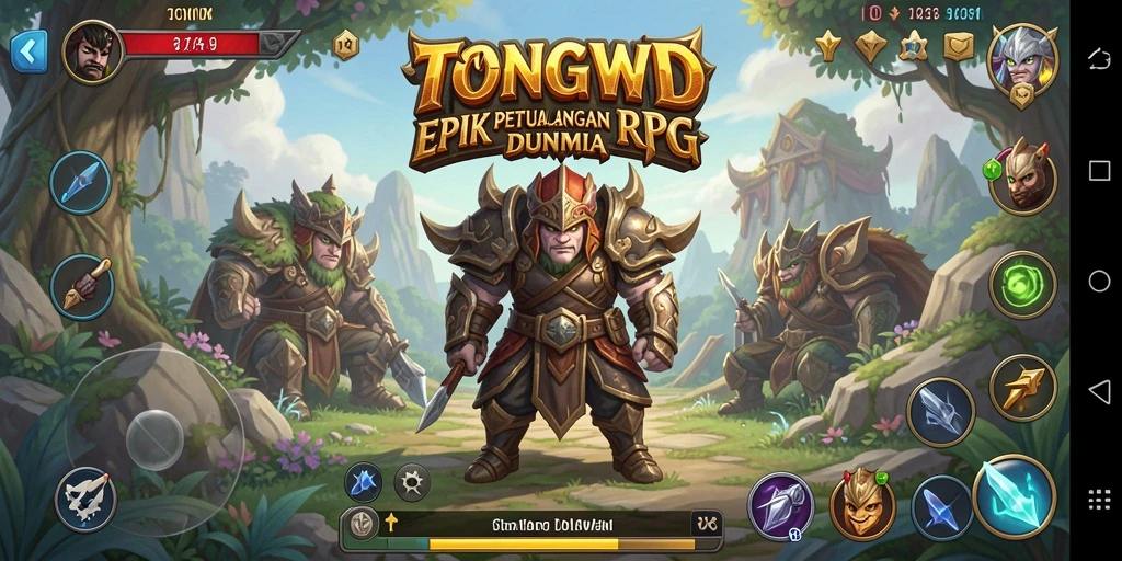 Tampilan gameplay menakjubkan dalam petualangan RPG TONGWD.