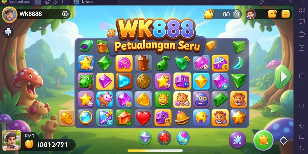 Tampilan gameplay seru mencocokkan objek warna-warni di WK888.